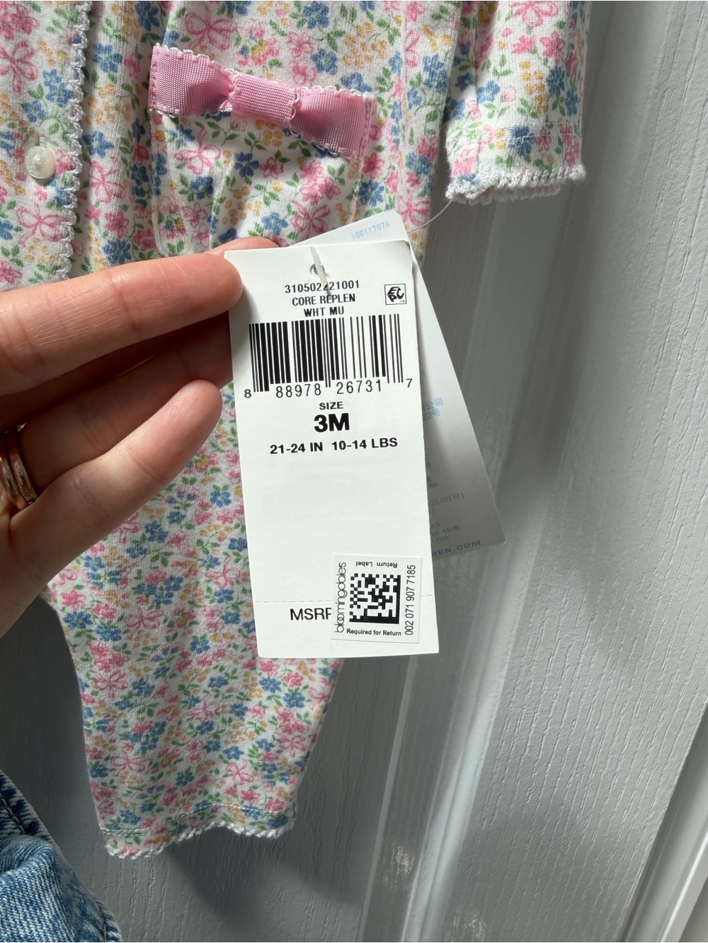 Ralph Lauren Pink Floral Peter Pan Collar Footie - Picture 2 of 4